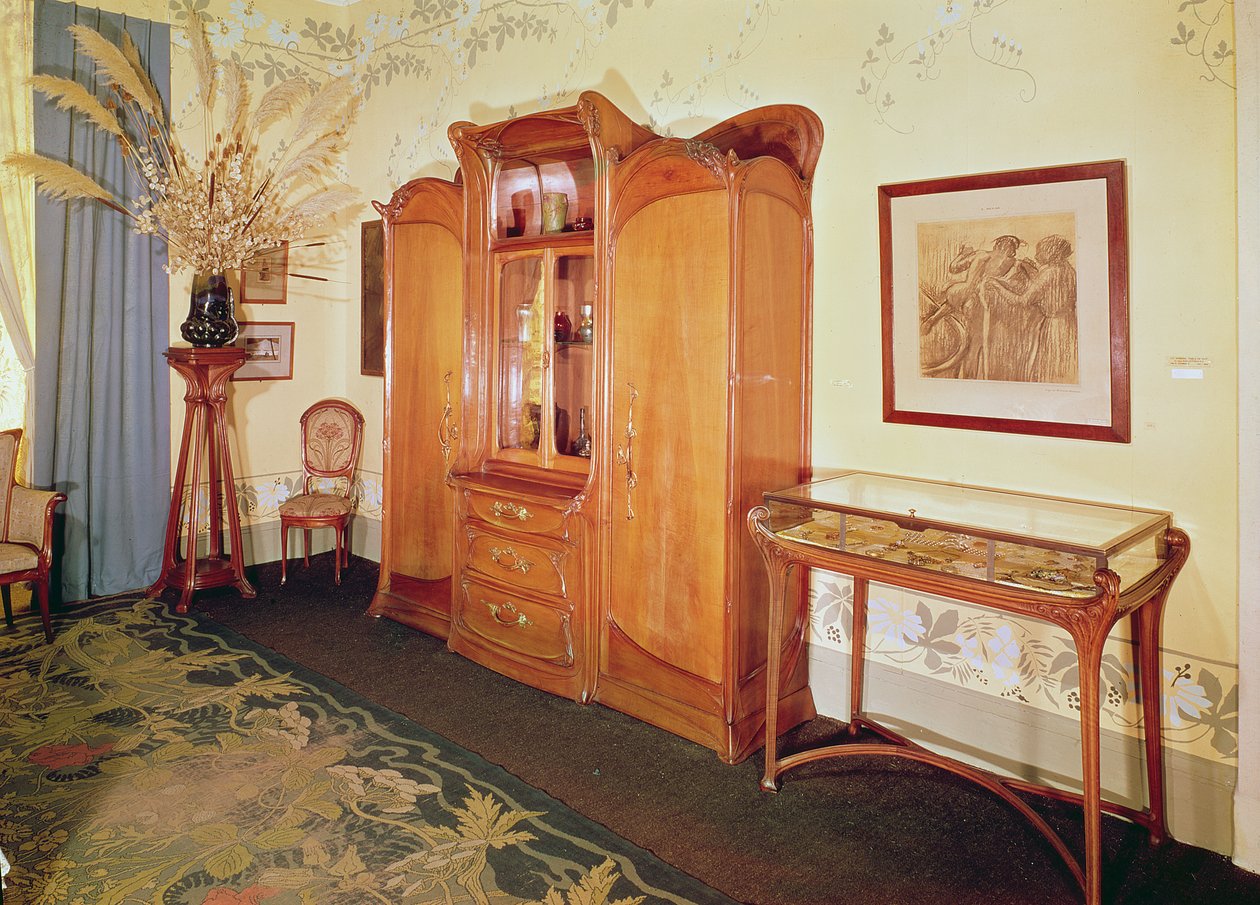 Art Nouveau yatak odası, c.1900 by Hector Guimard