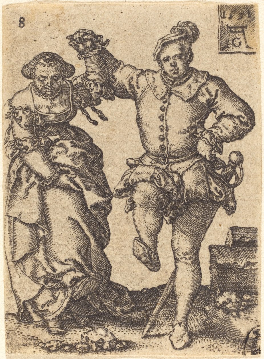 Dans Eden Çift, 1551. by Heinrich Aldegrever