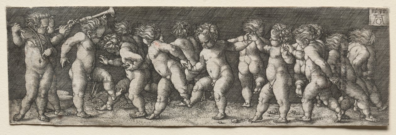 Dans Eden On Beş Çıplak Çocuk by Heinrich Aldegrever