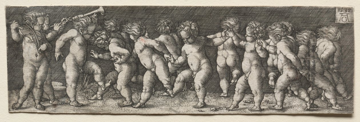 Dans Eden On Beş Çıplak Çocuk, 1535. by Heinrich Aldegrever