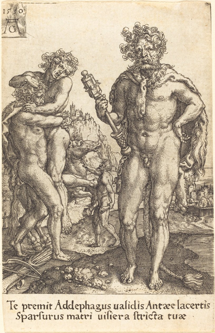 Herkül ve Anteus by Heinrich Aldegrever