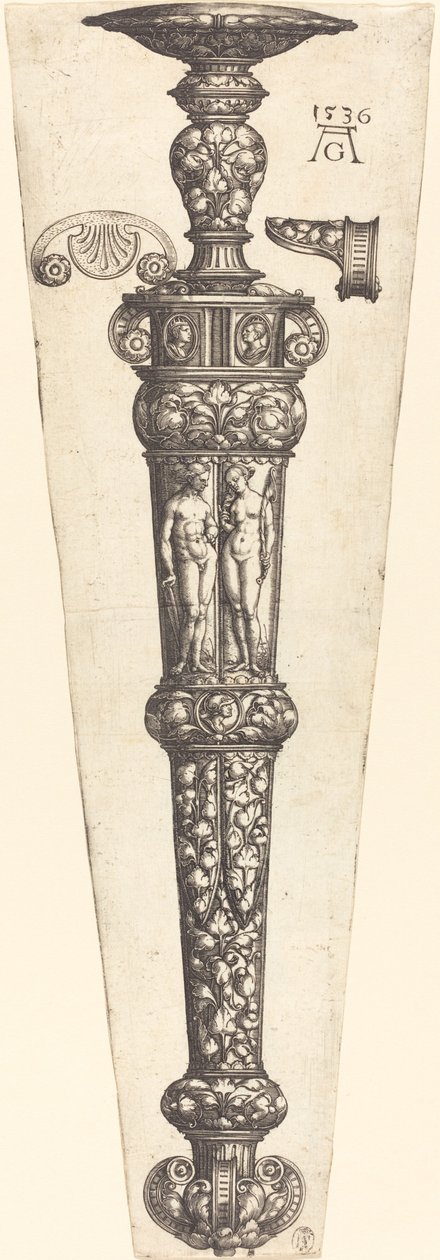Çıplak Çiftli Büyük Hançer Kılıf, 1536. by Heinrich Aldegrever
