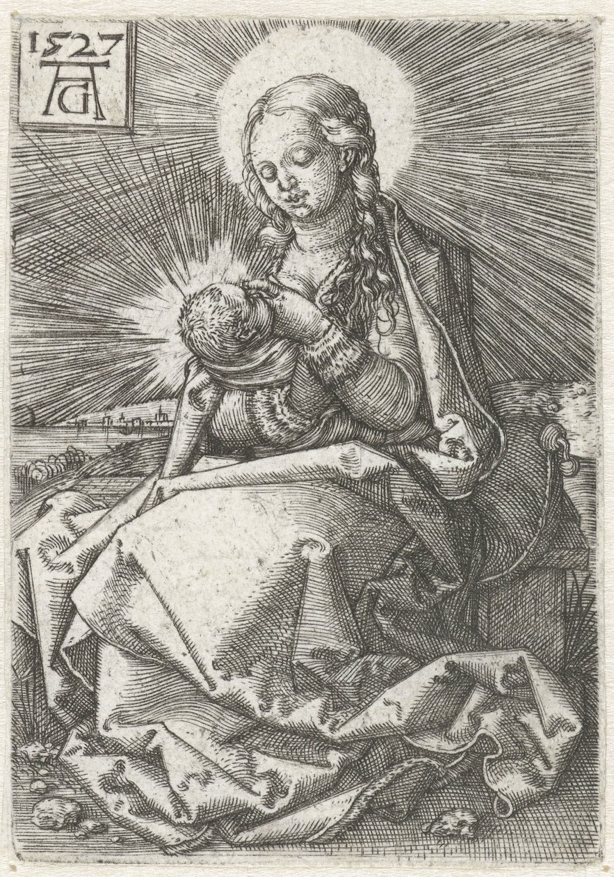 Madonna, göğsünde çocukla by Heinrich Aldegrever