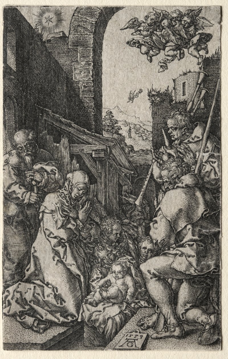 Çobanların Tapınması, 1553. by Heinrich Aldegrever