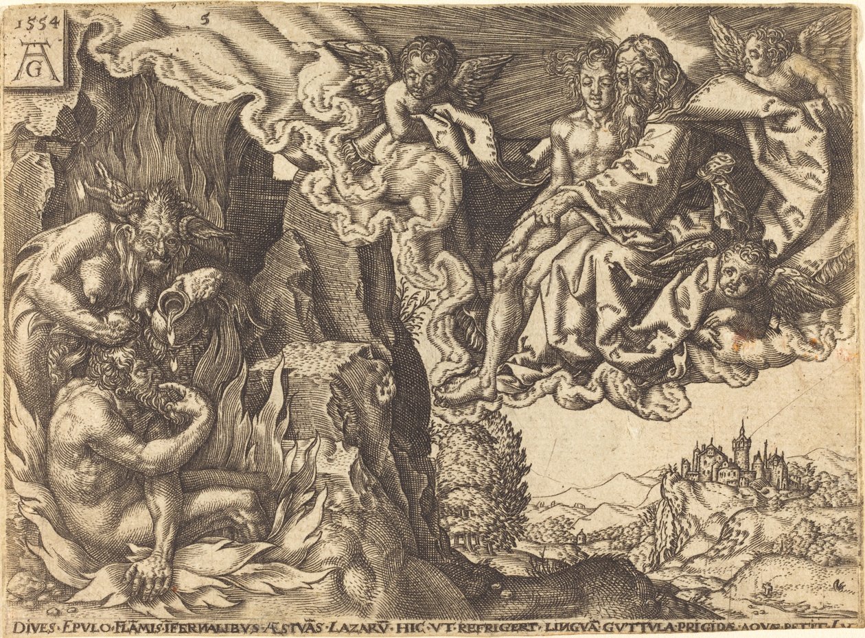 Cehennemdeki Zengin Adam. by Heinrich Aldegrever