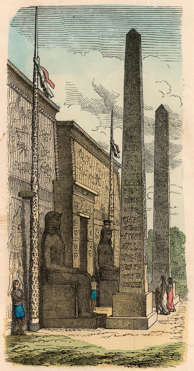 Antik Mısır : Bir saray tapınağının girişi by Heinrich Leutemann