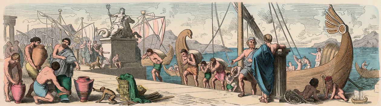 Antik Yunanistan: Deniz yoluyla ticaret by Heinrich Leutemann