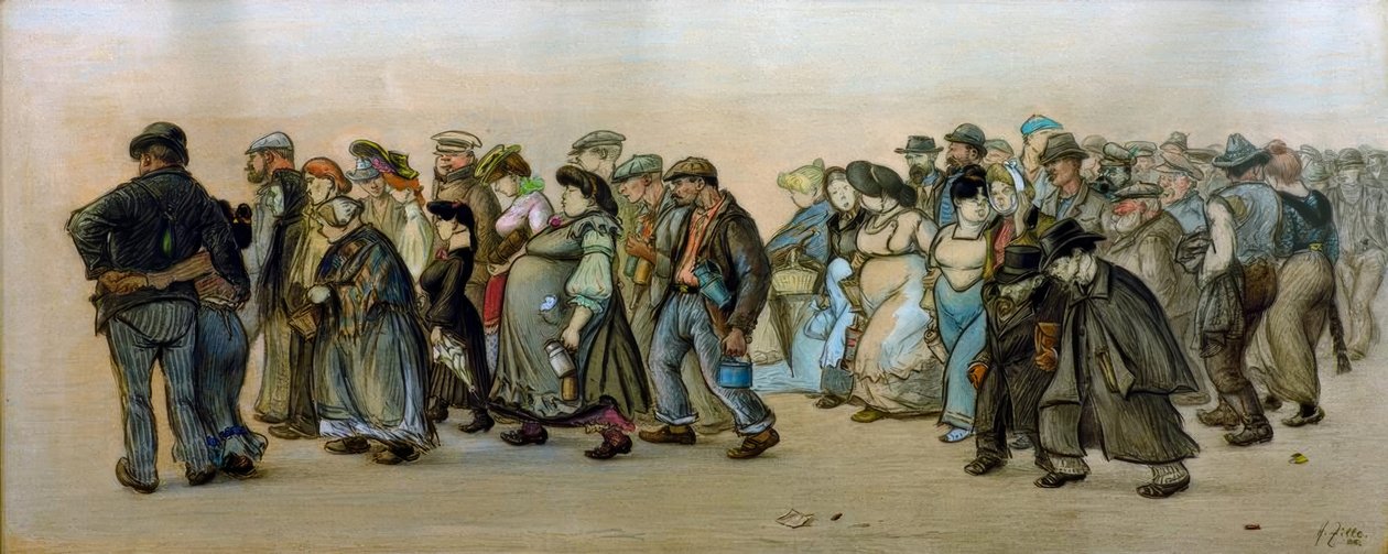Spandau işçi treni by Heinrich Zille