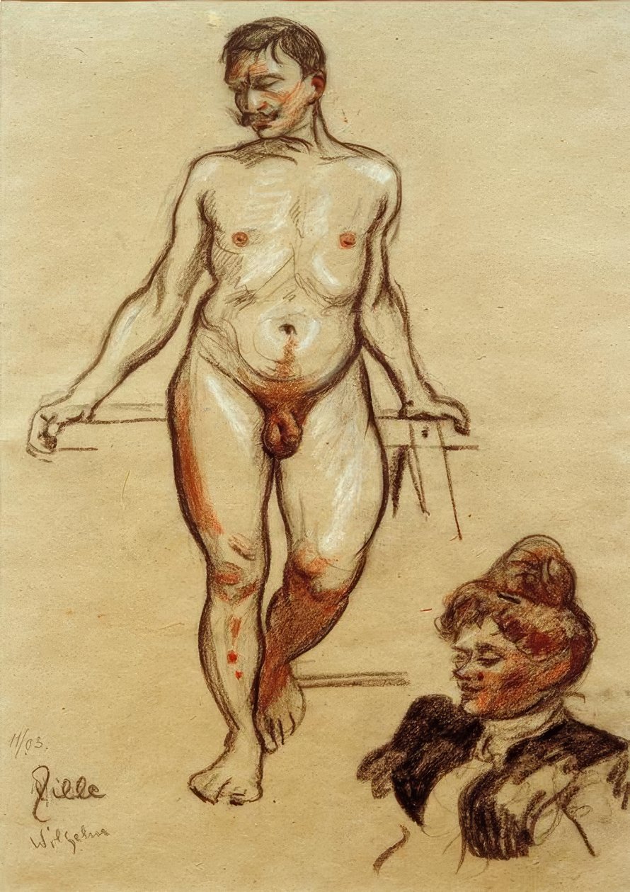 H.Zille, Erkek Çıplak, Wilhelm by Heinrich Zille