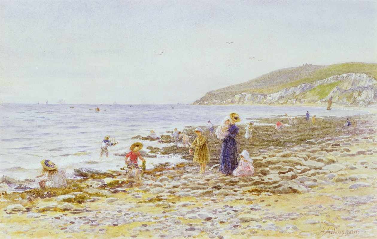 Sahilde (kağıt üzerinde wc) by Helen Allingham