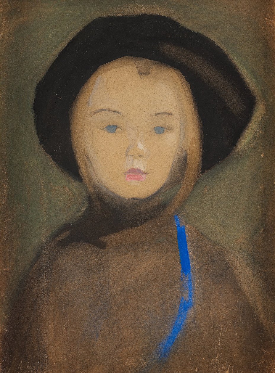 Mavi Kurdeleli Kız, 1909. by Helene Schjerfbeck