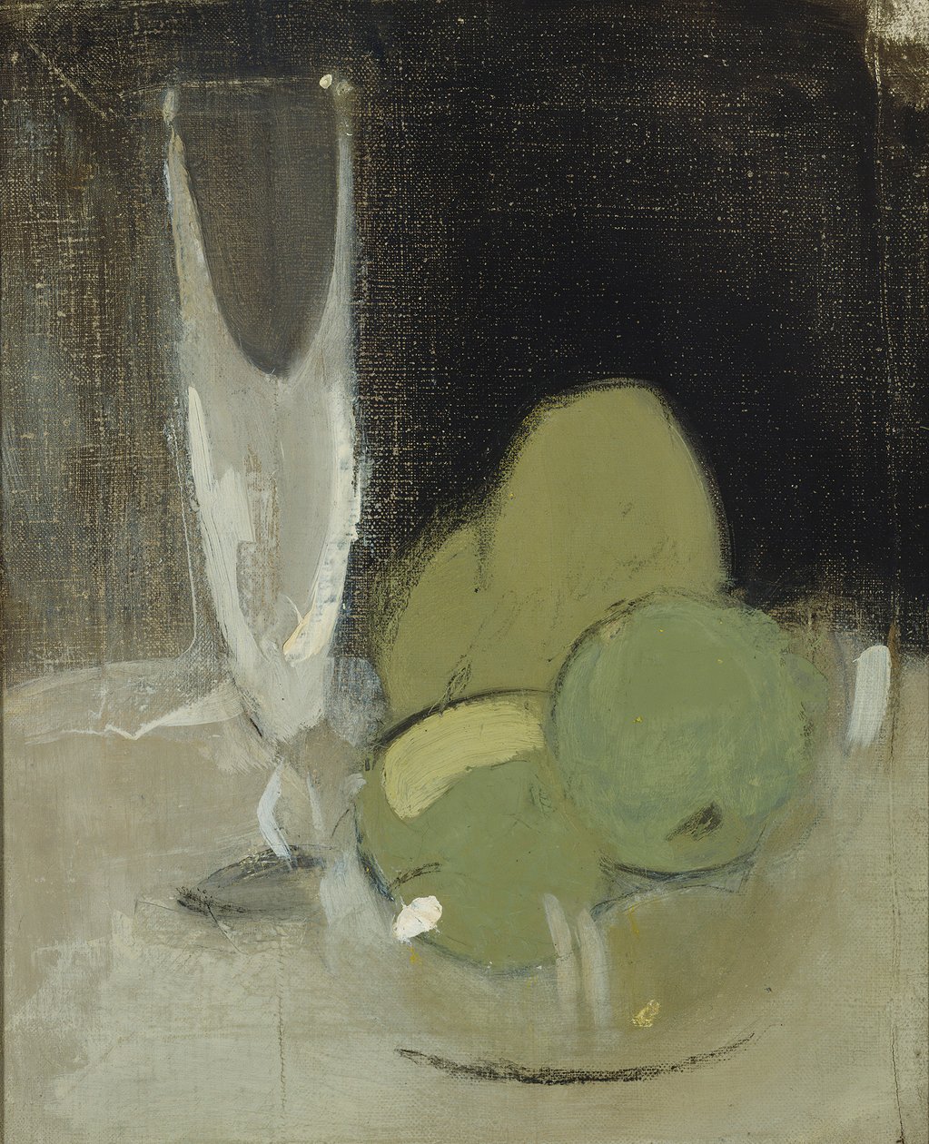 Yeşil Elmalar ve Şampanya Bardağı, 1934. by Helene Schjerfbeck