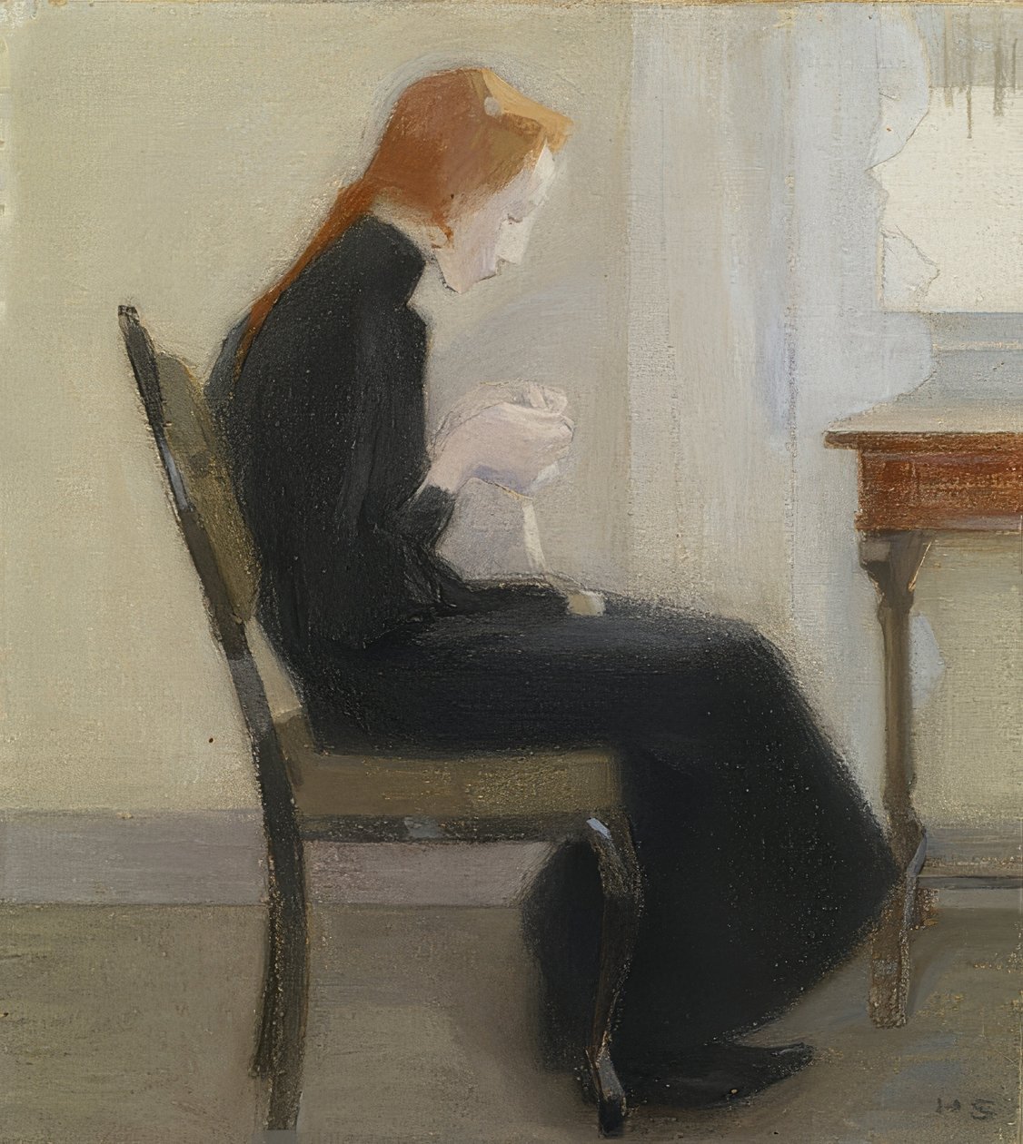 Tığ işi kız. 1904 by Helene Schjerfbeck