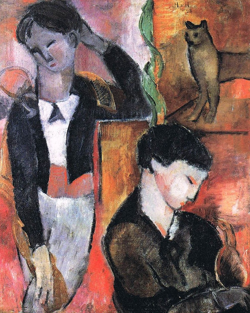 İki çocuk, bir kedi ve bir kuş by Helmut Kolle