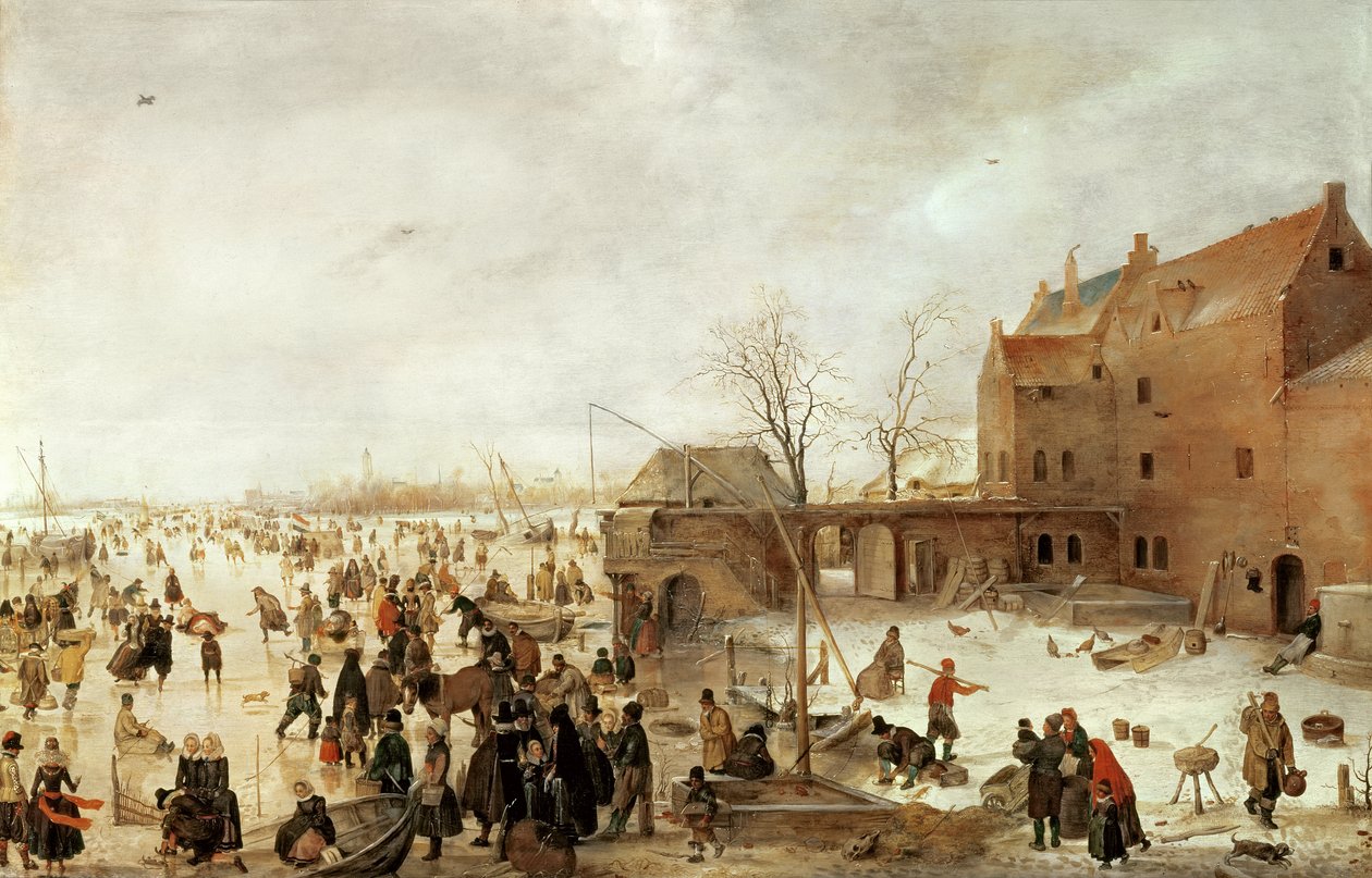Ytri grafhýsi Davíðs by Hendrick Avercamp