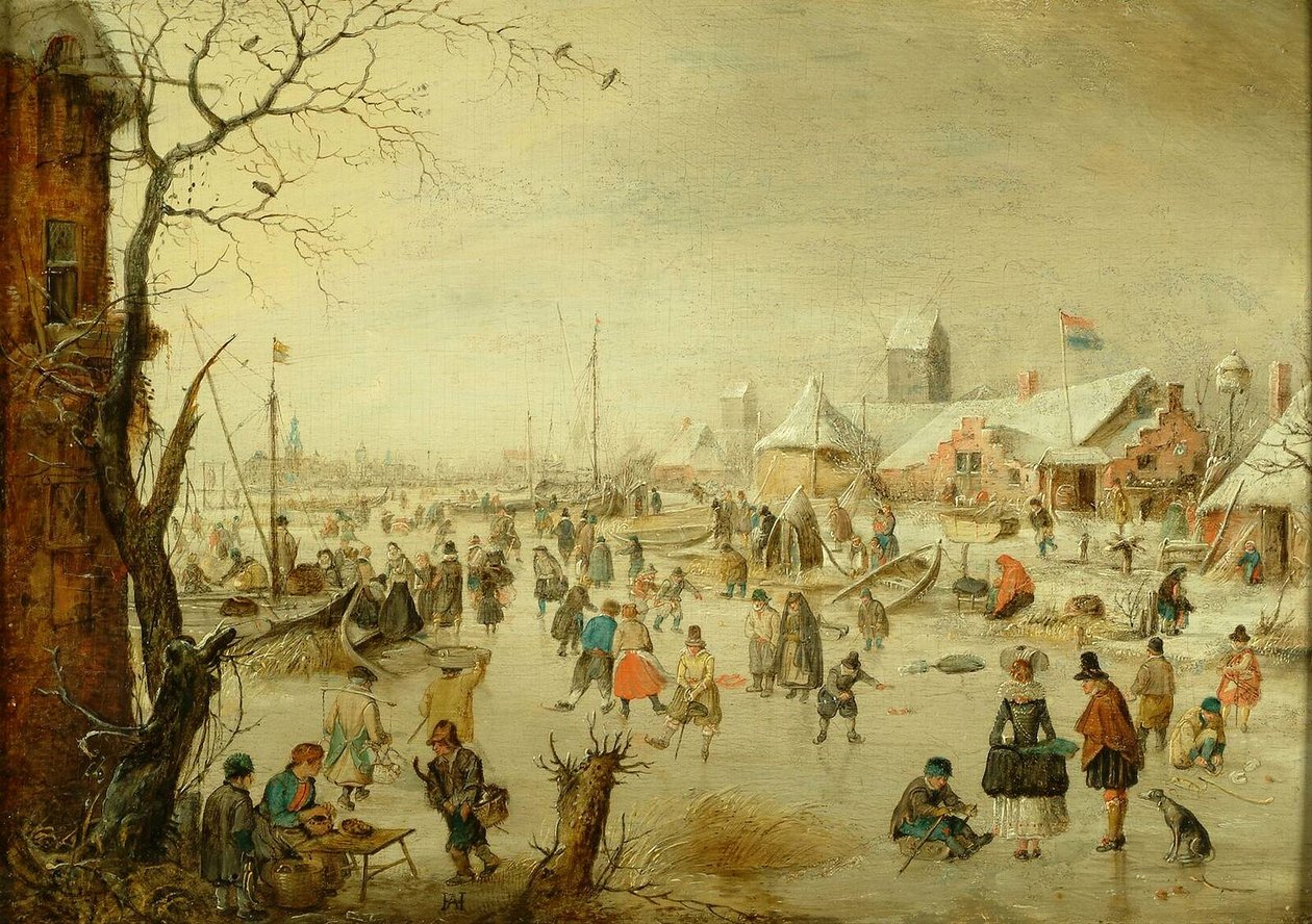 Buzda bir sahne, 1630 dolayları by Hendrick Avercamp