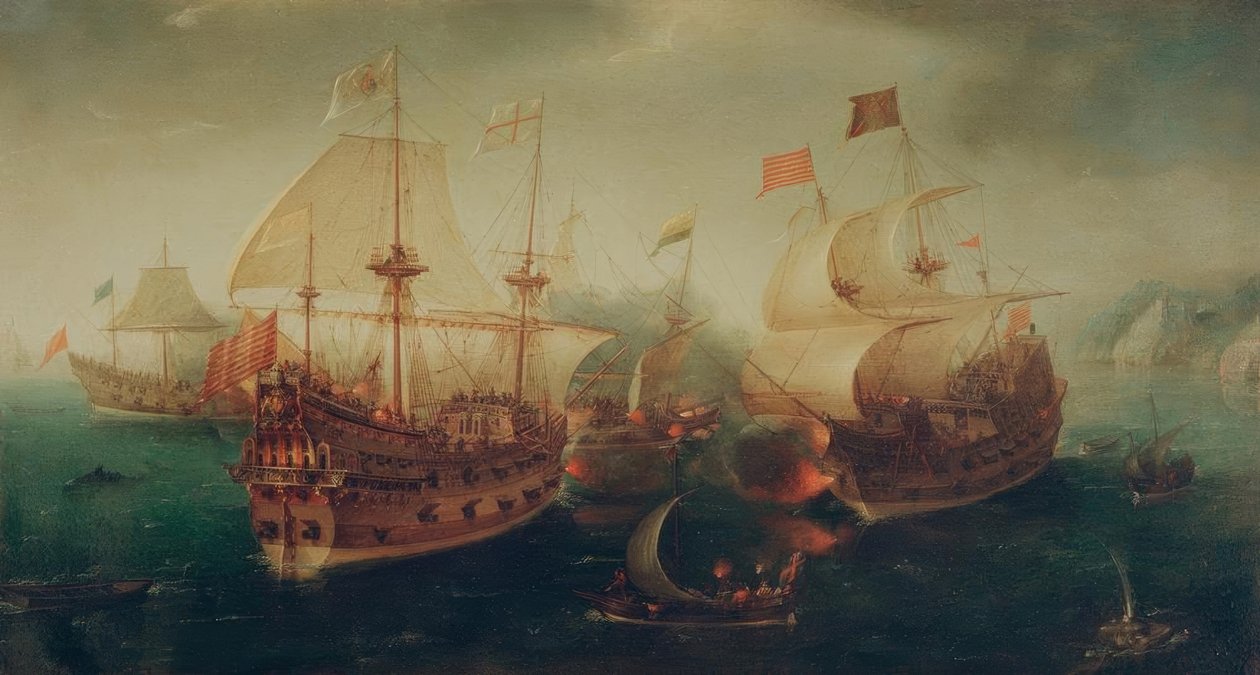 Deniz savaşı by Hendrick Cornelisz. Vroom