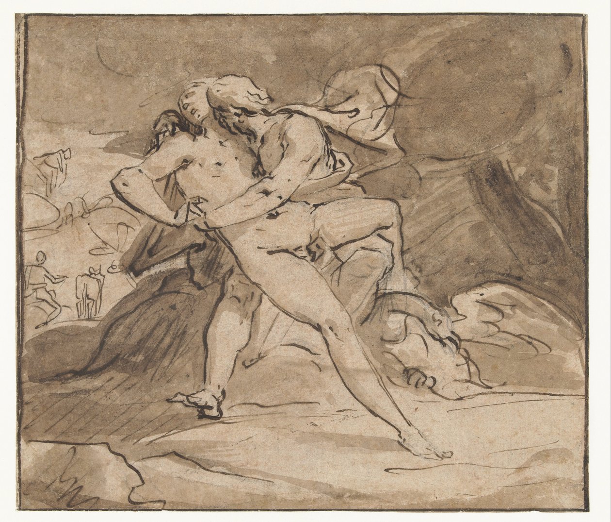 Jüpiter Io'yu kucaklıyor by Hendrick Goltzius (school of)