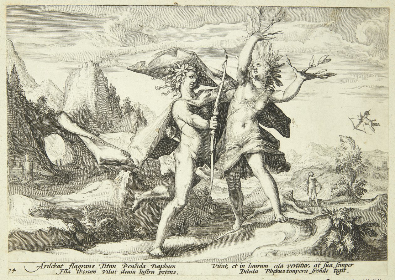 Defne defne ağacına dönüştü by Hendrick Goltzius