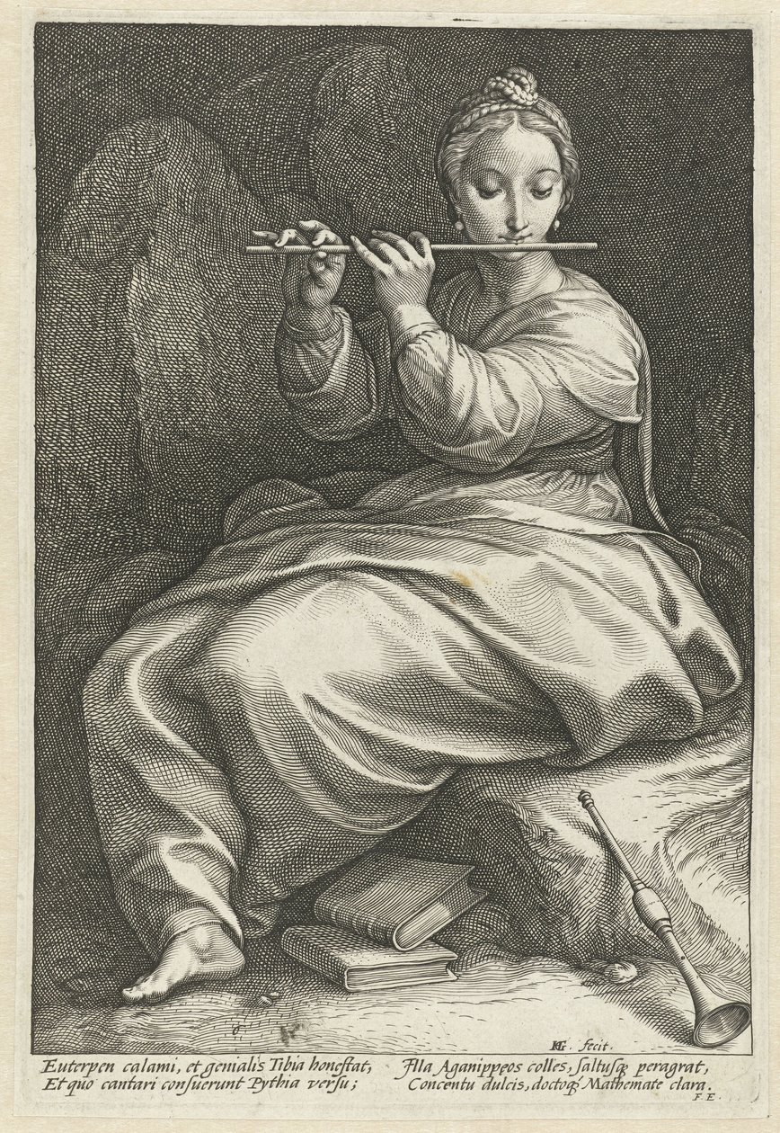 euterpe Dokuz Muses (dizi adı) by Hendrick Goltzius