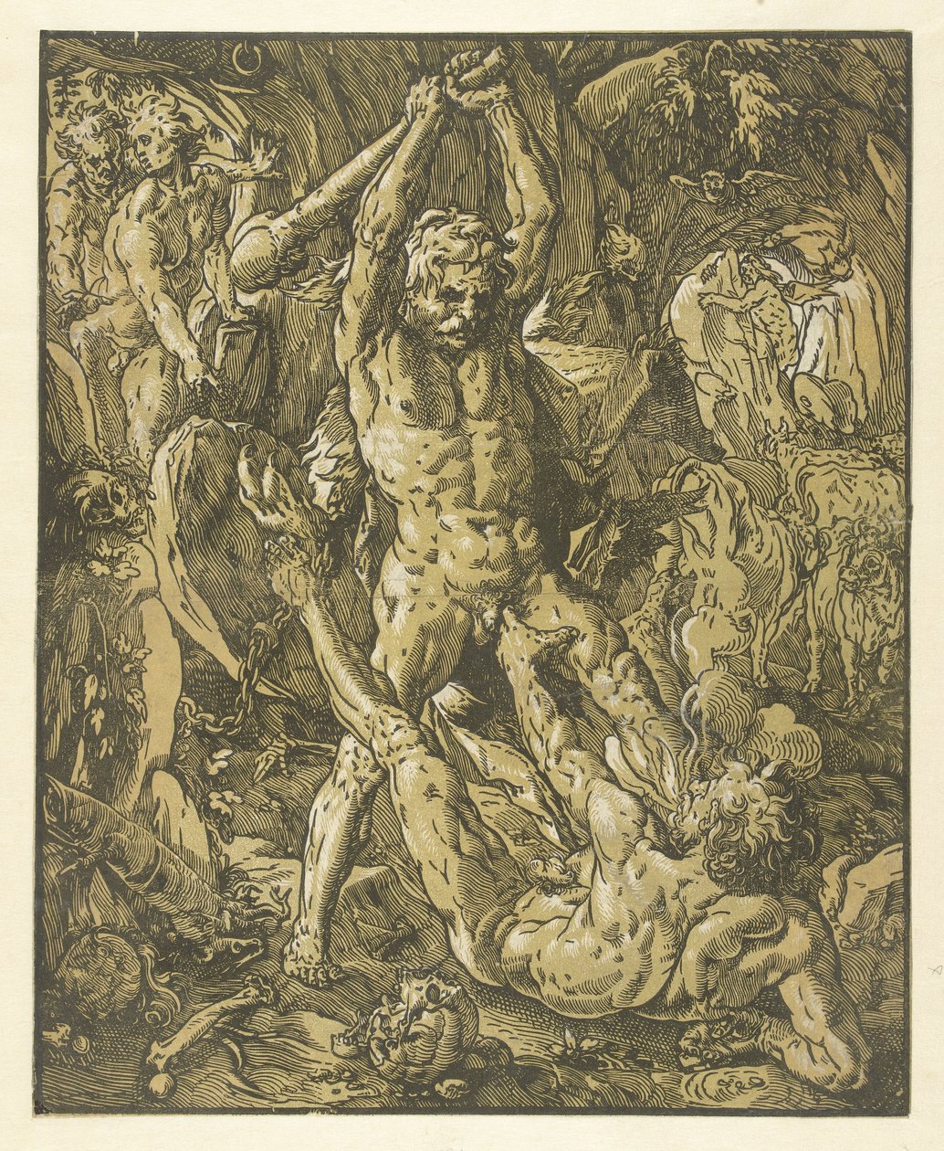 Herkül ve Cacus by Hendrick Goltzius