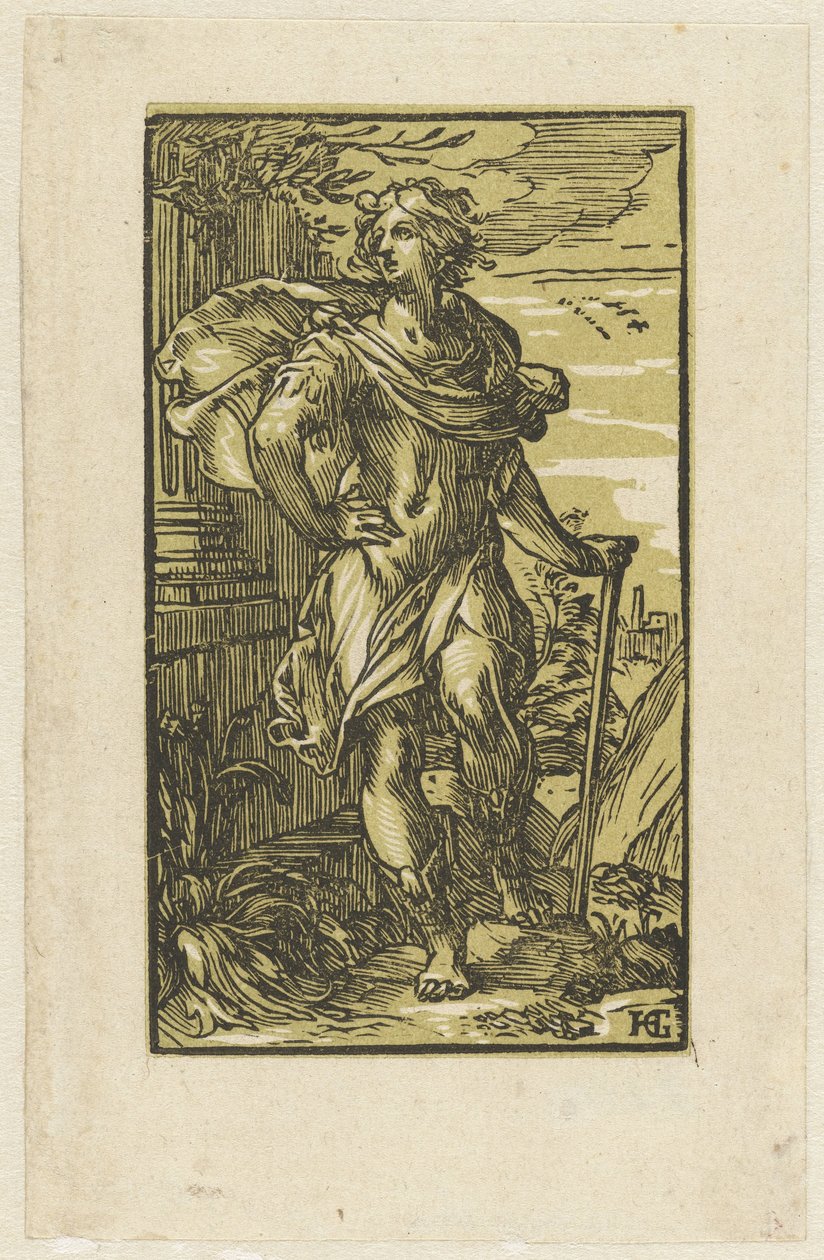 Bastonlu genç adam by Hendrick Goltzius