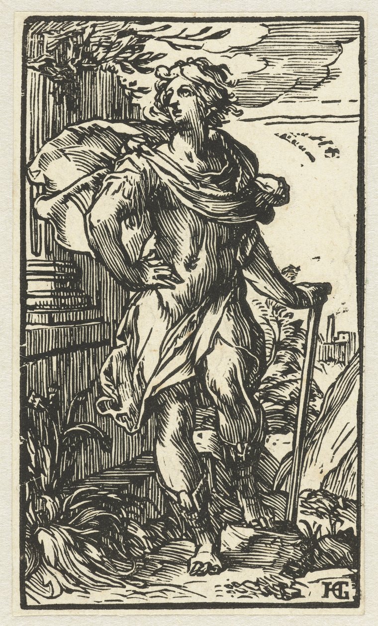 Bastonlu genç adam by Hendrick Goltzius