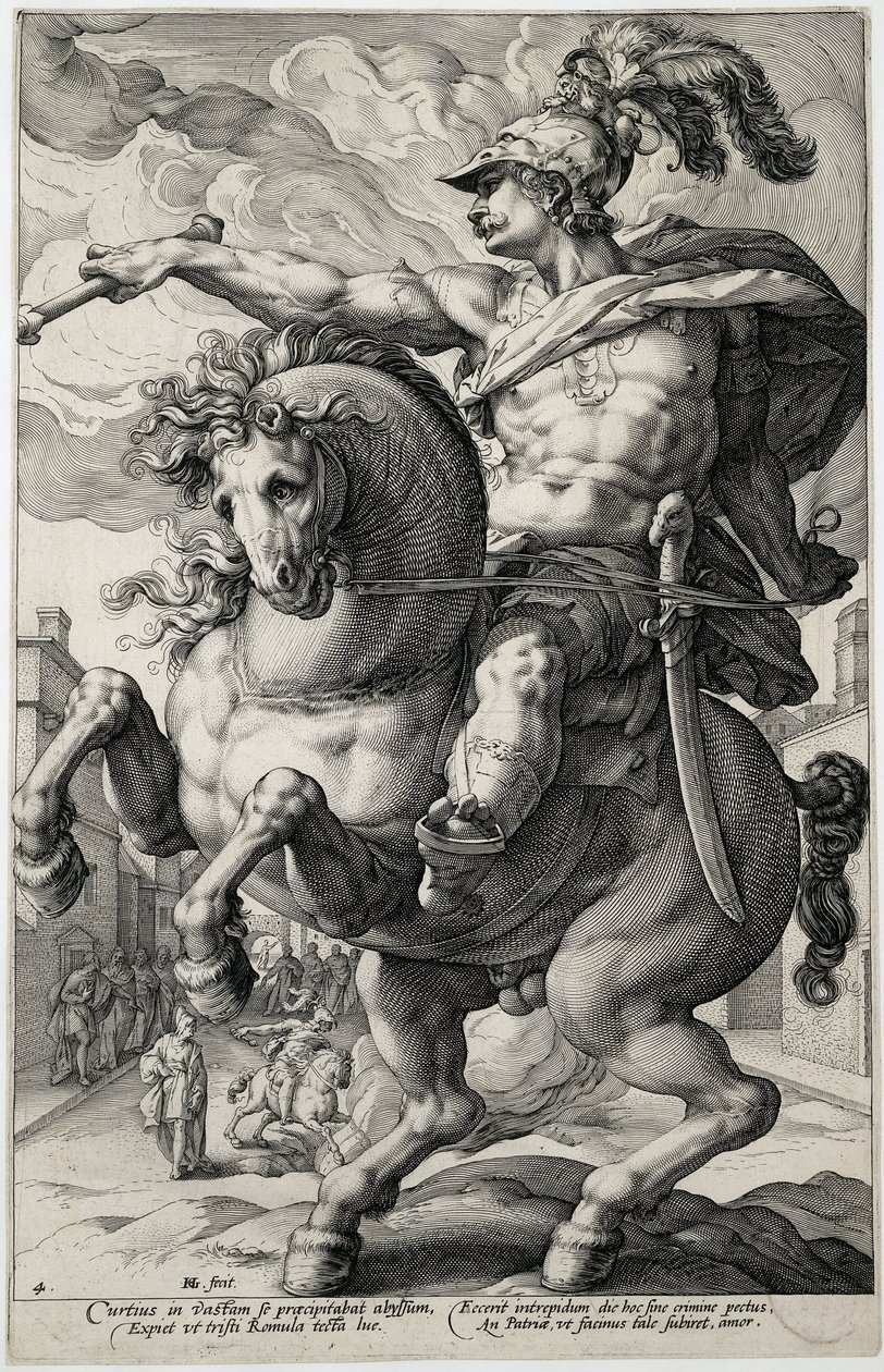 Marcus Curtius Roma Kahramanları (dizi adı) by Hendrick Goltzius