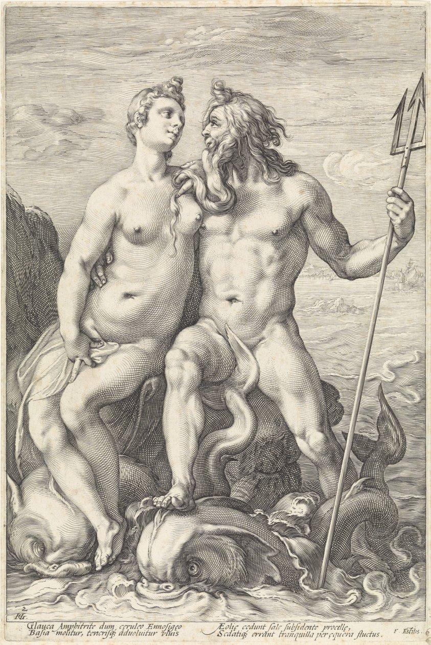 Neptün ve Amfitrit Godenparen (dizi adı) by Hendrick Goltzius