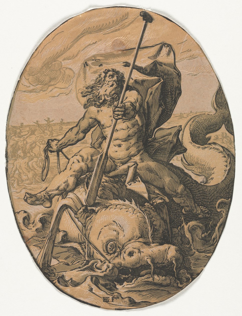 Tanrılar: Oceanus by Hendrick Goltzius