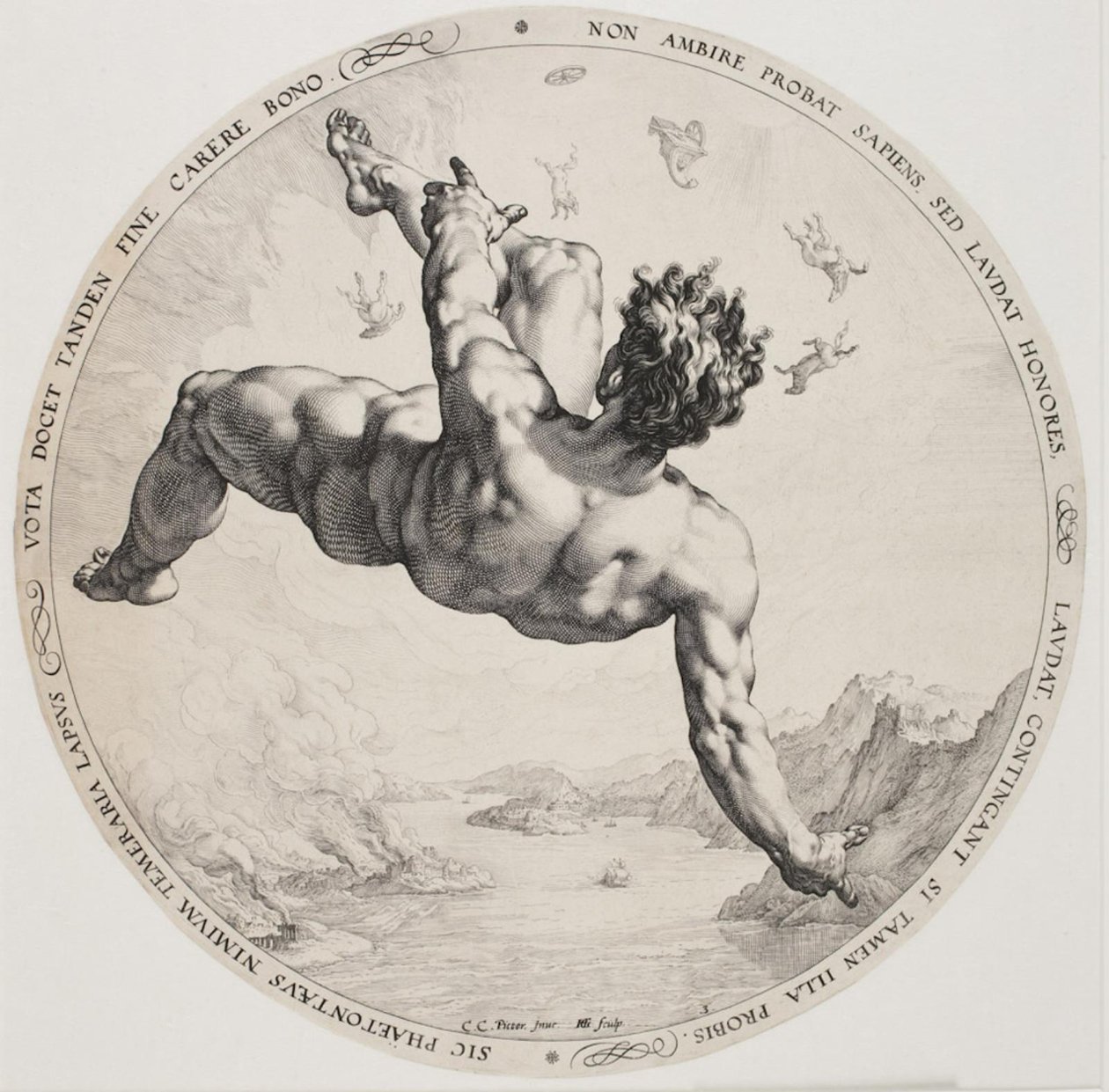 Dört Utanç verici - Phaeton by Hendrick Goltzius