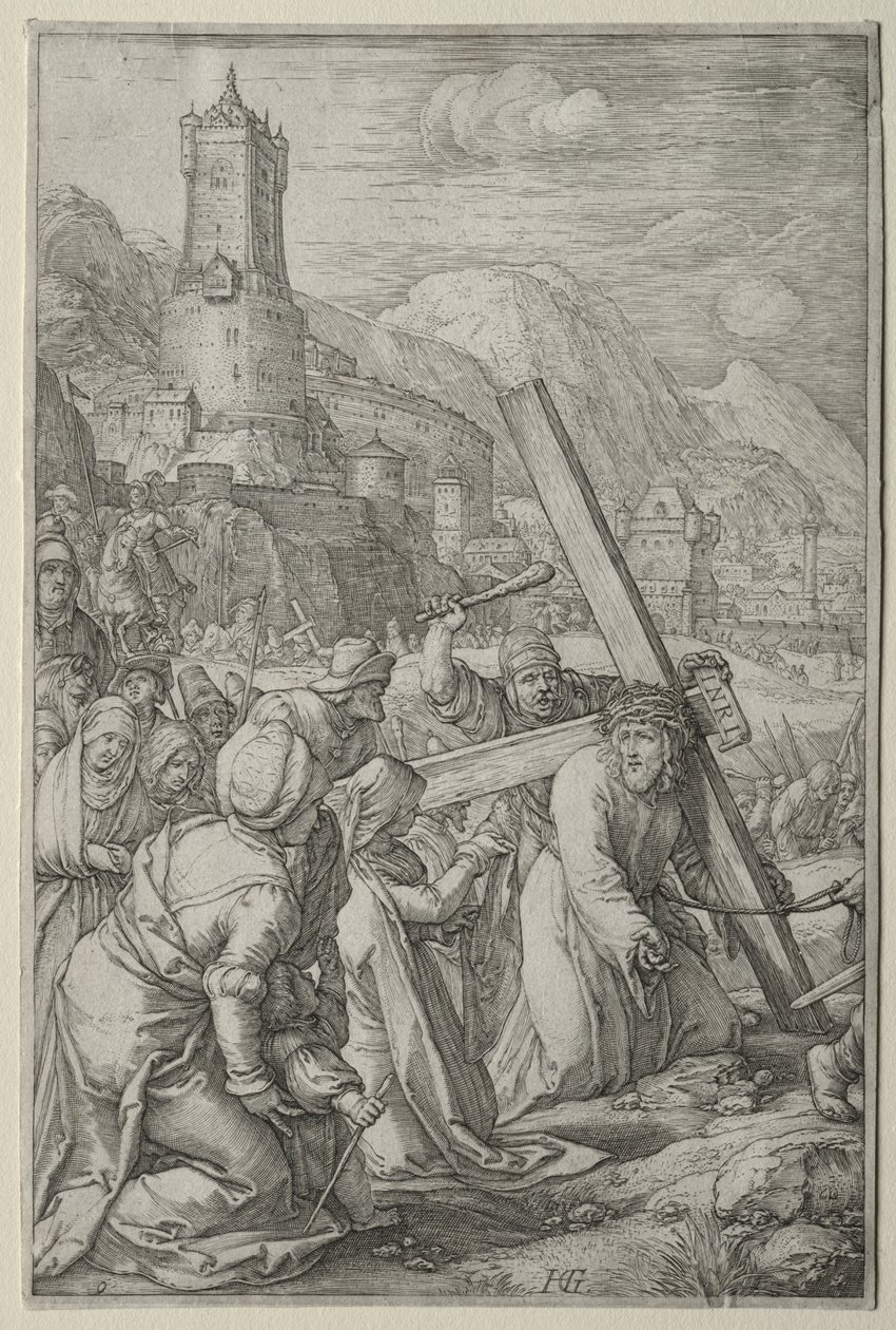 Tutku: Çarmıhı Taşıyan İsa by Hendrick Goltzius