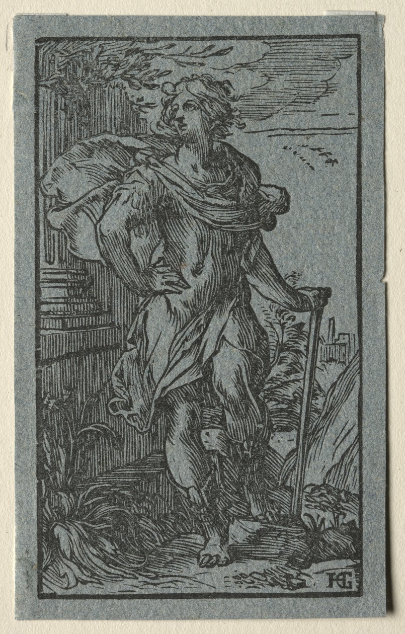 Bastonla duran genç adam by Hendrick Goltzius