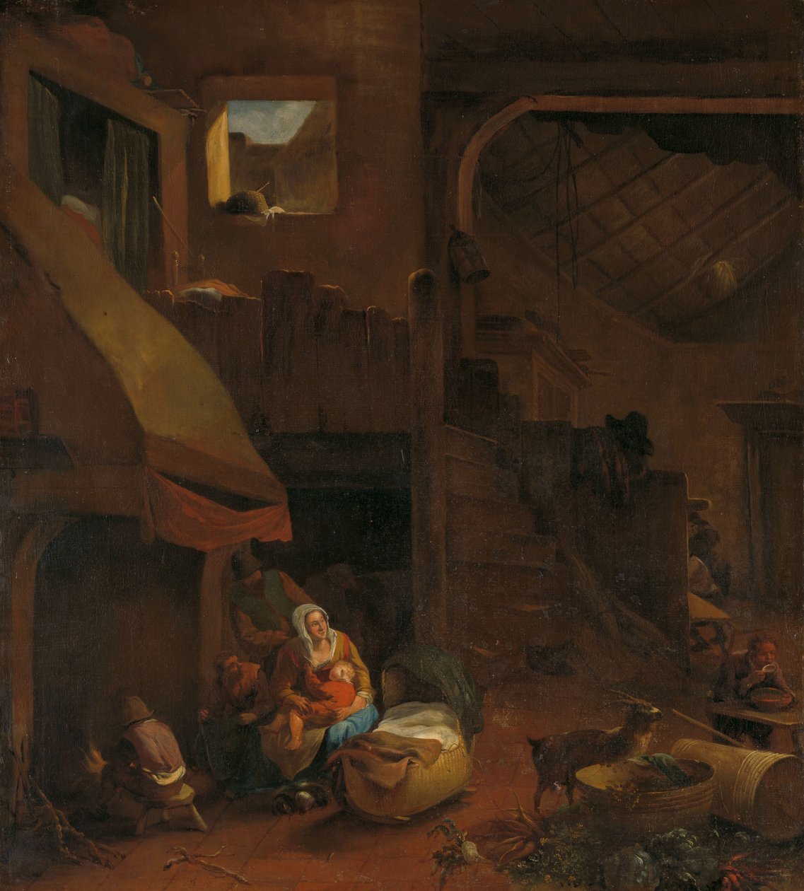 Bir köylü kulübesinin içi by Hendrick Mommers