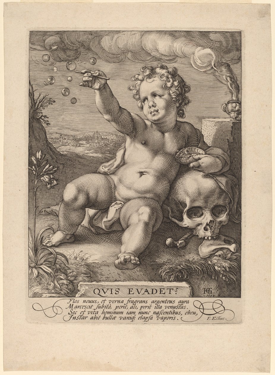 Geçicilik Alegorisi ("Homo Bulla") by Hendrik Goltzius
