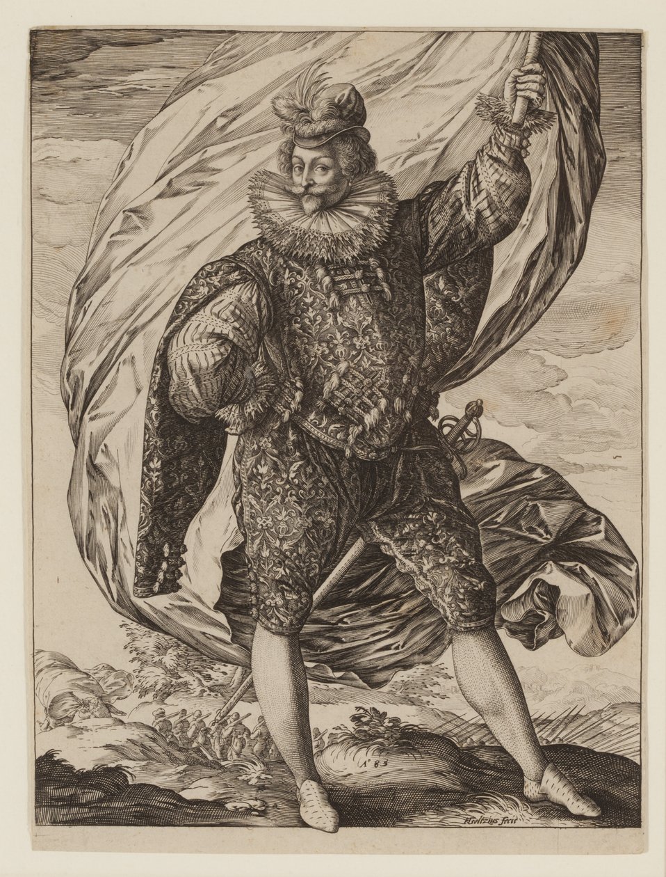 Bayrak taşıyıcı Gerrit Pieters Ruicharer by Hendrik Goltzius