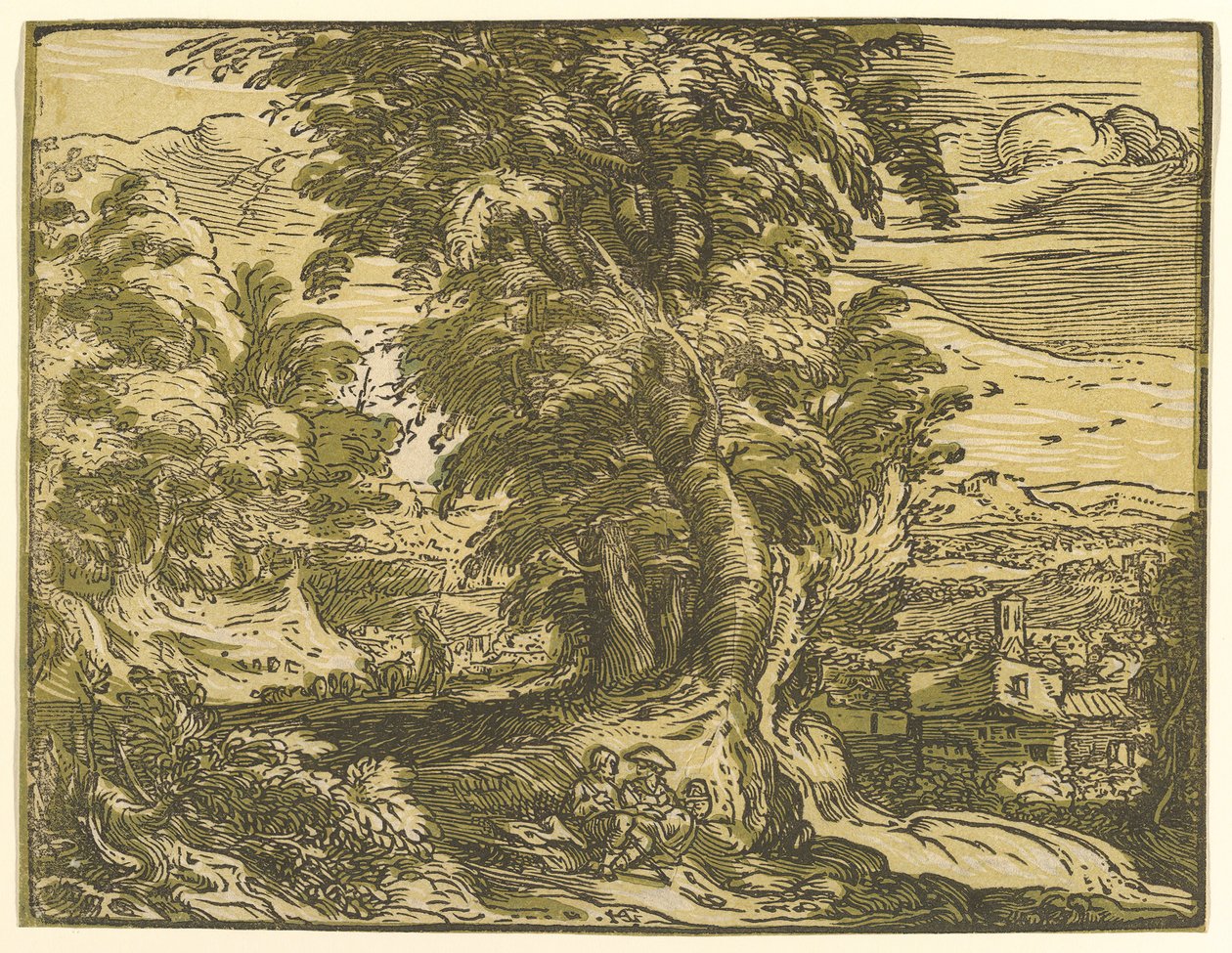 Oturan Çift ile Manzara, 1595