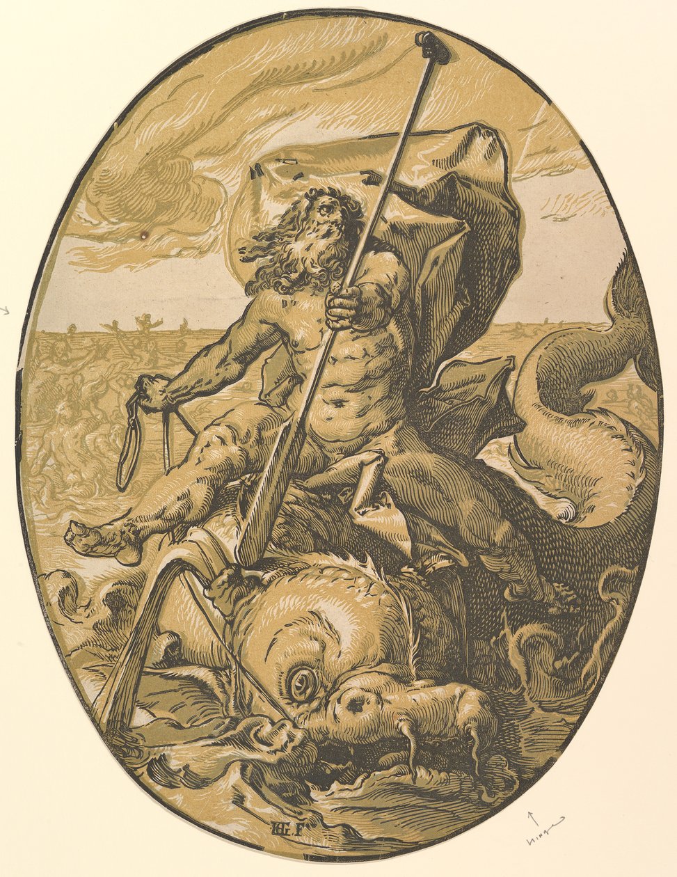 Oceanus, yaklaşık 1589-90. by Hendrik Goltzius