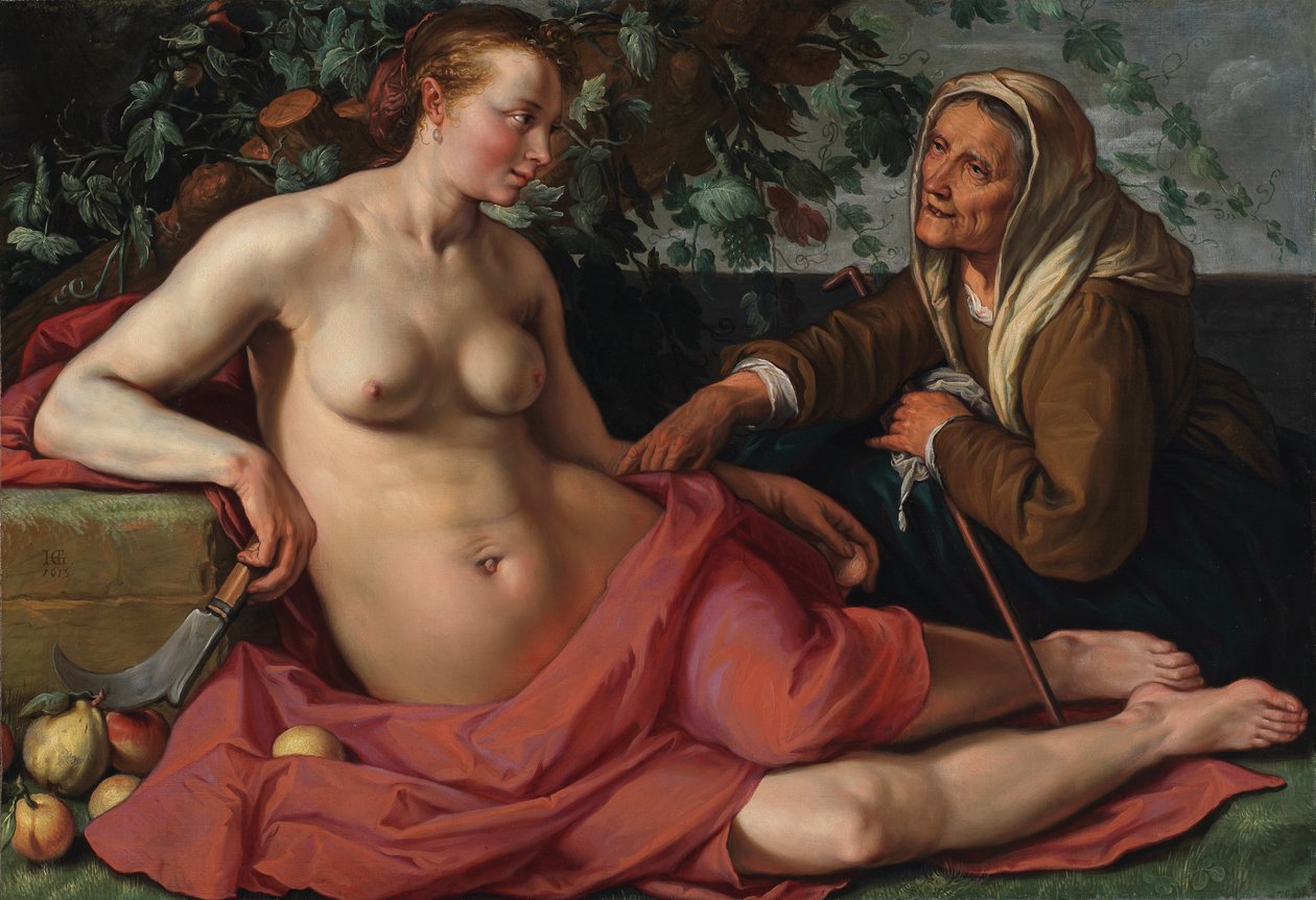 Vertumnus ve Pomona by Hendrik Goltzius