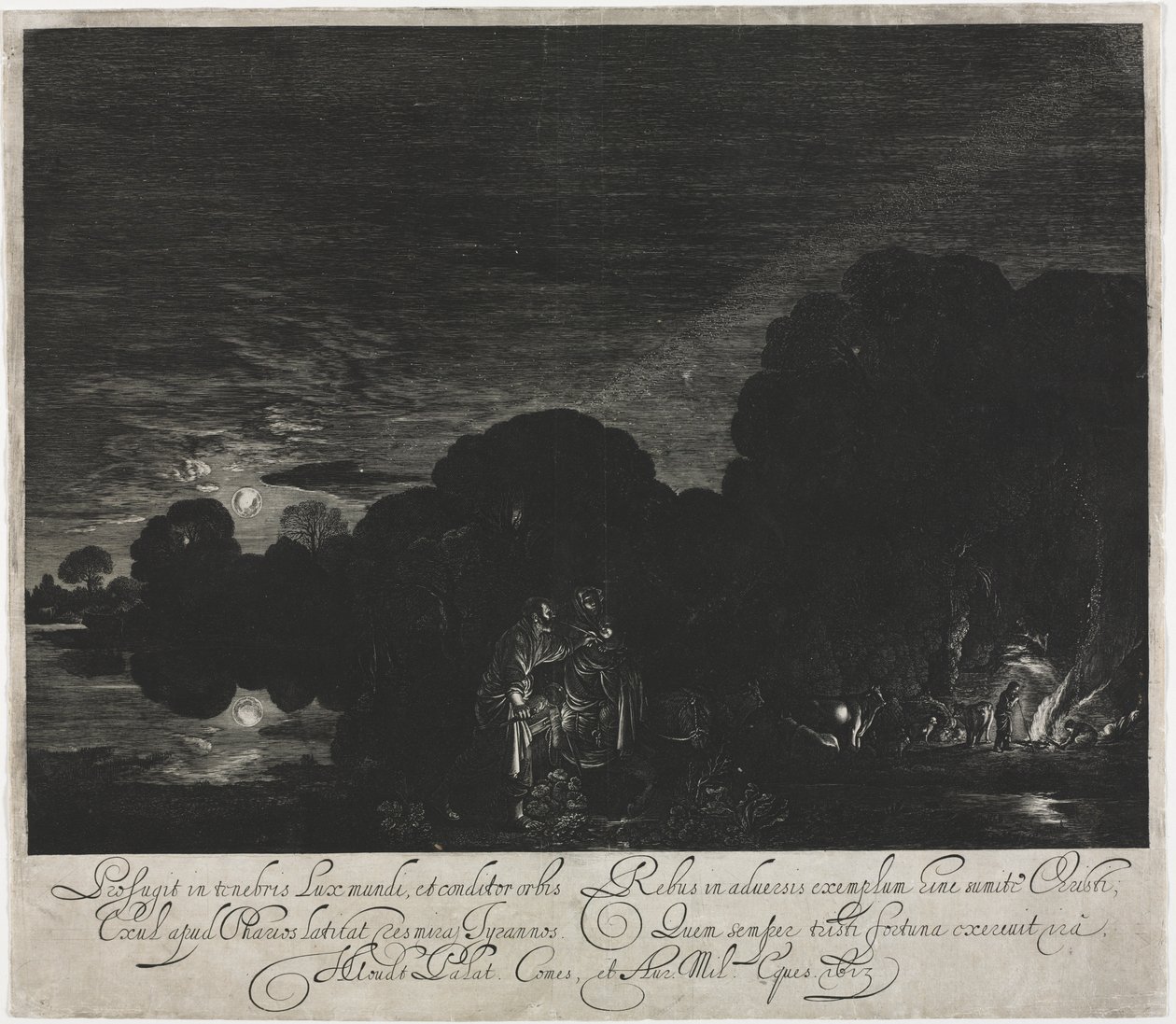 Mısır'a Uçuş (Gece) by Hendrik Goudt
