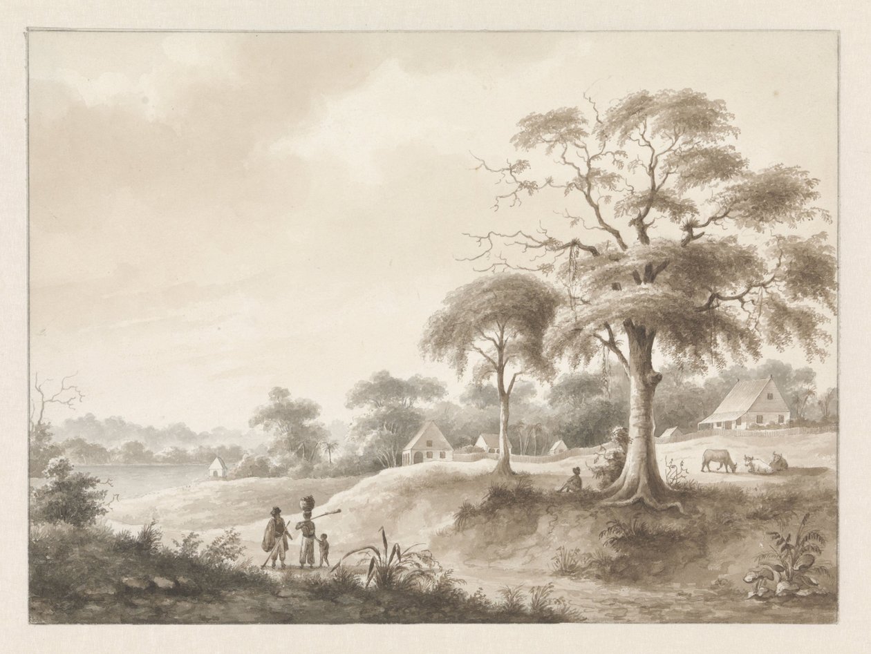 Nehir kenarındaki evler by Hendrik Huygens