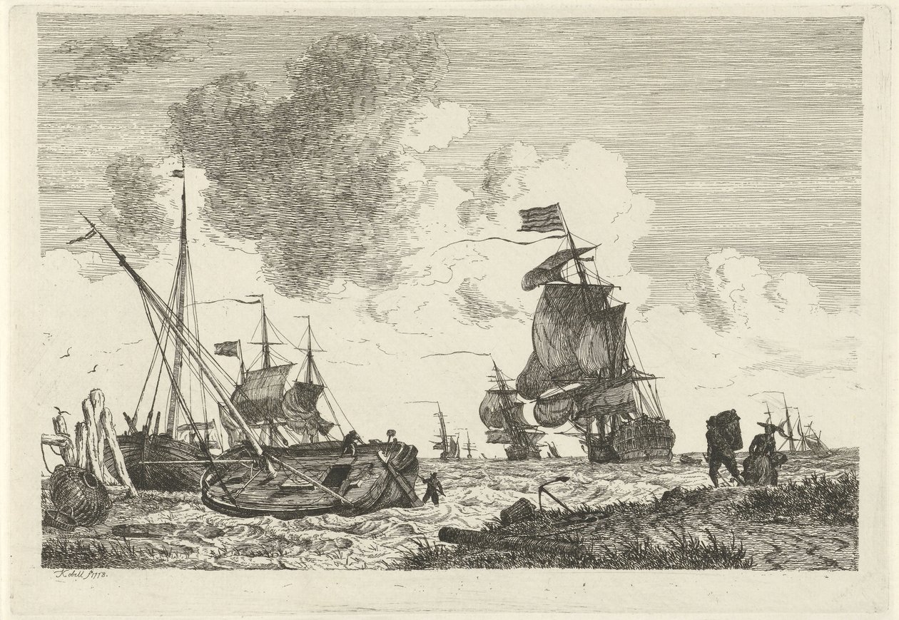 Güçlü rüzgarda deniz manzarası by Hendrik Kobell