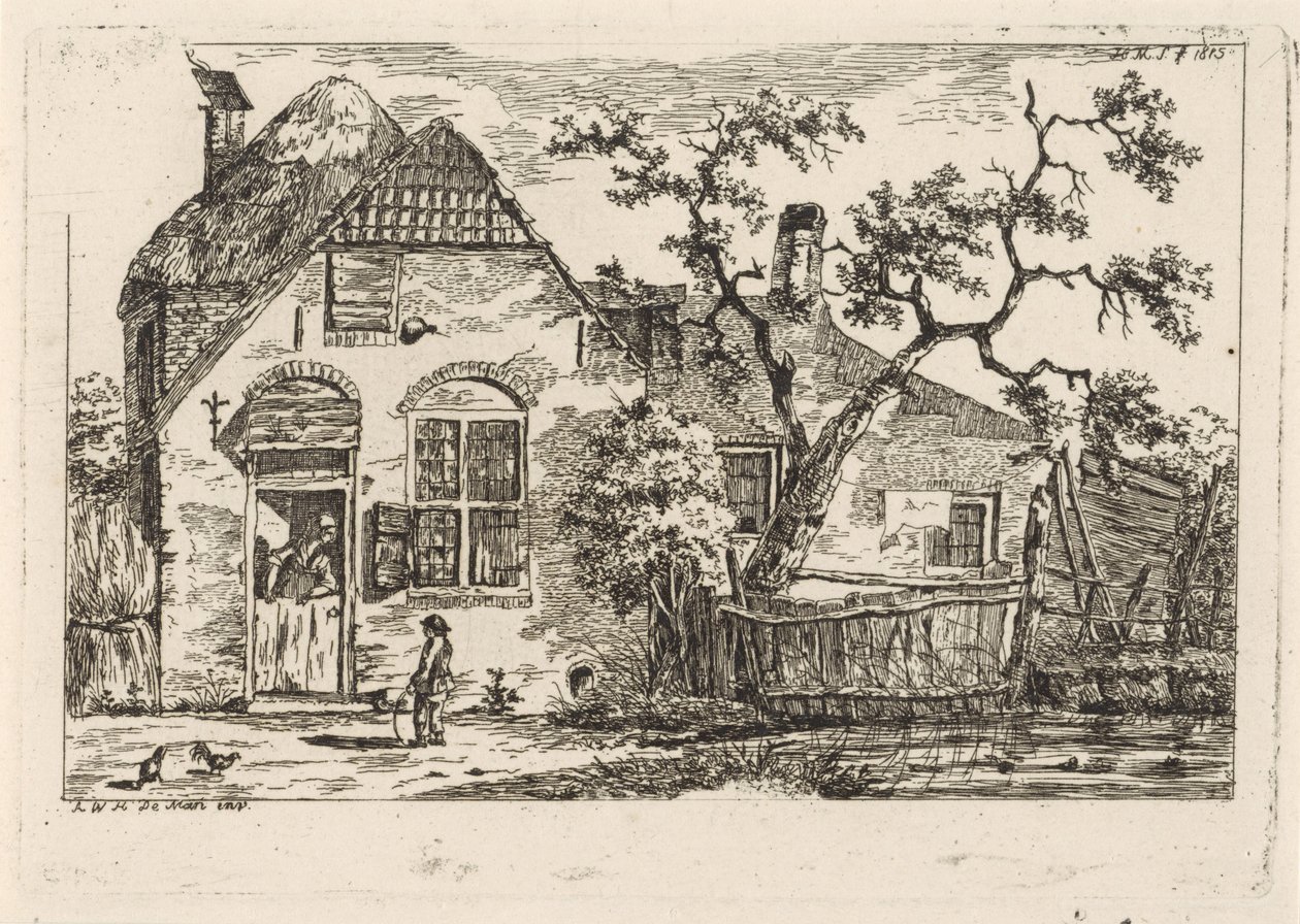 Bir çiftlikte çemberli çocuk by Hendrik Marcus Schouten