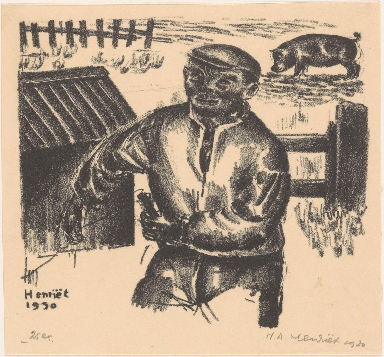 Bir ahırda çiftçi by Henk Henriët