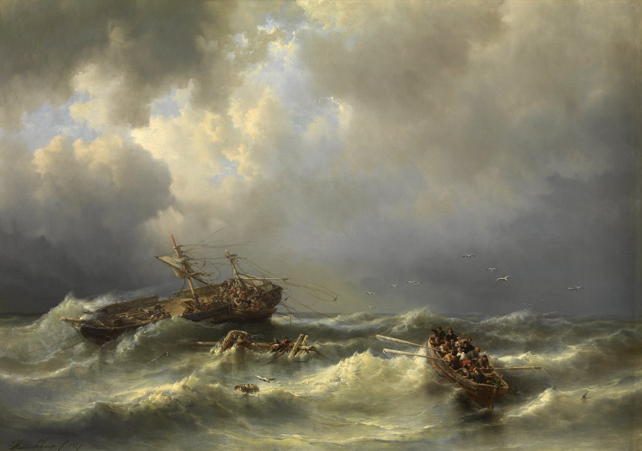 gemi enkazı by Henri Adolphe Schaep
