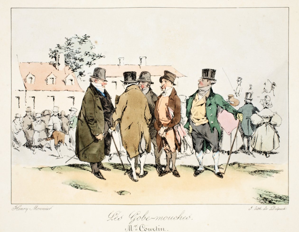 Sinekkapancılar, c.1828 (el boyaması taş) by Henri Bonaventure Monnier