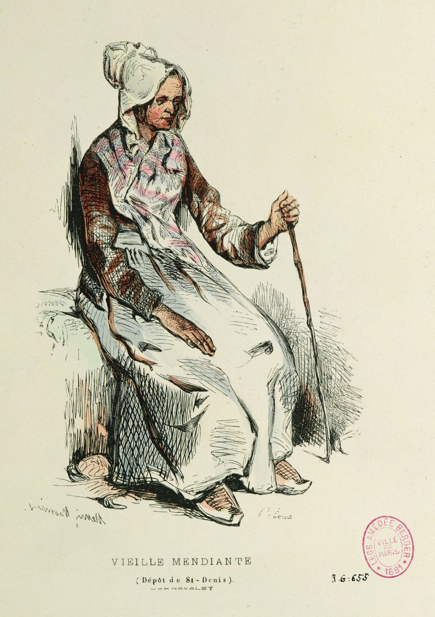 yaşlı dilenci by Henri Bonaventure Monnier
