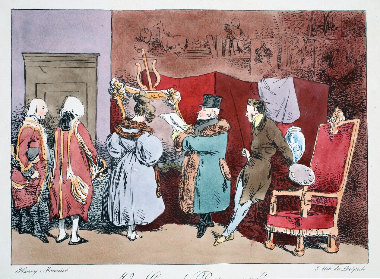 Büyük Bir Figür, c.1828 (el boyaması taş) by Henri Bonaventure Monnier