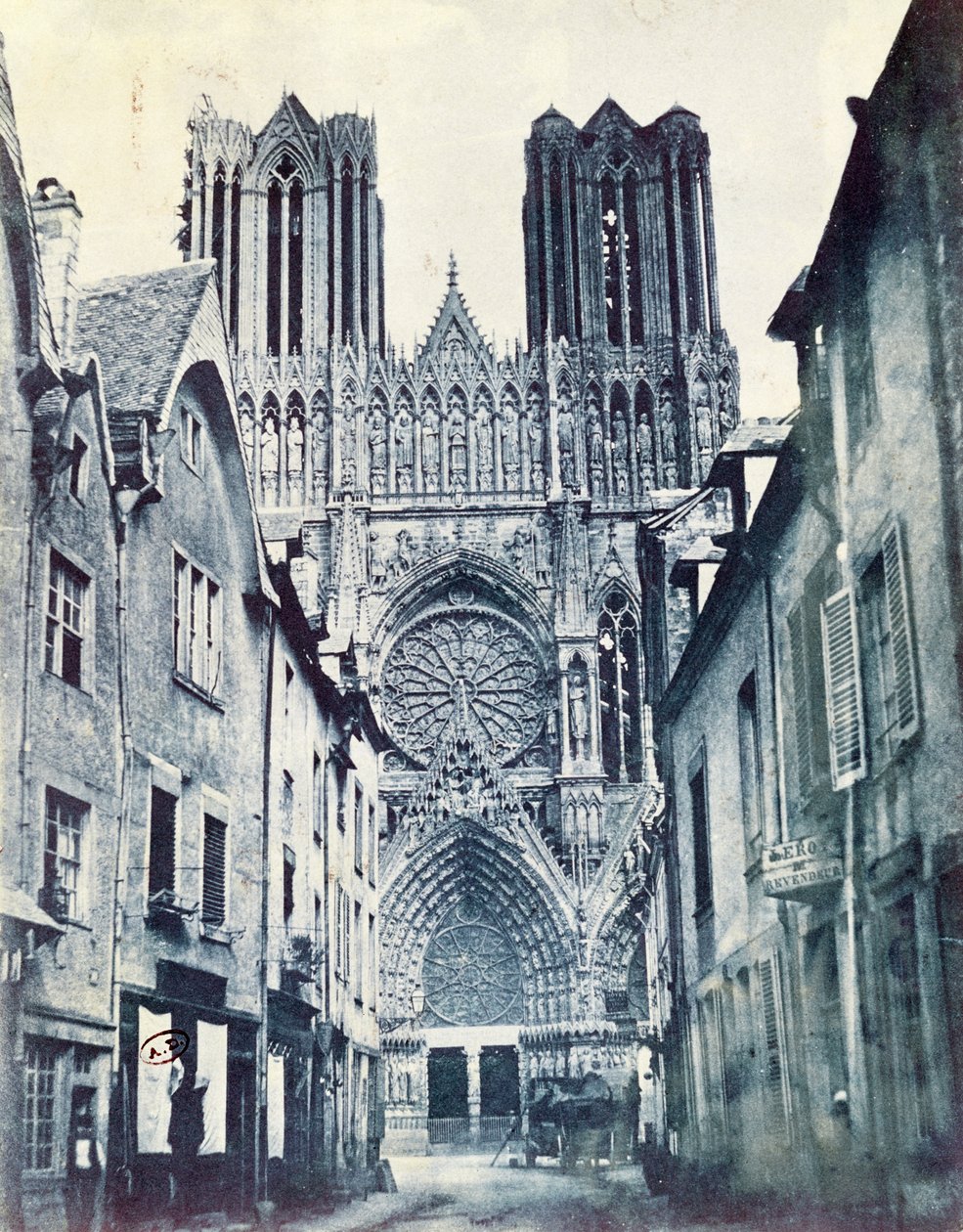 Reims Katedrali c.1851 (siyanotip) by Henri Jean Louis Le Secq