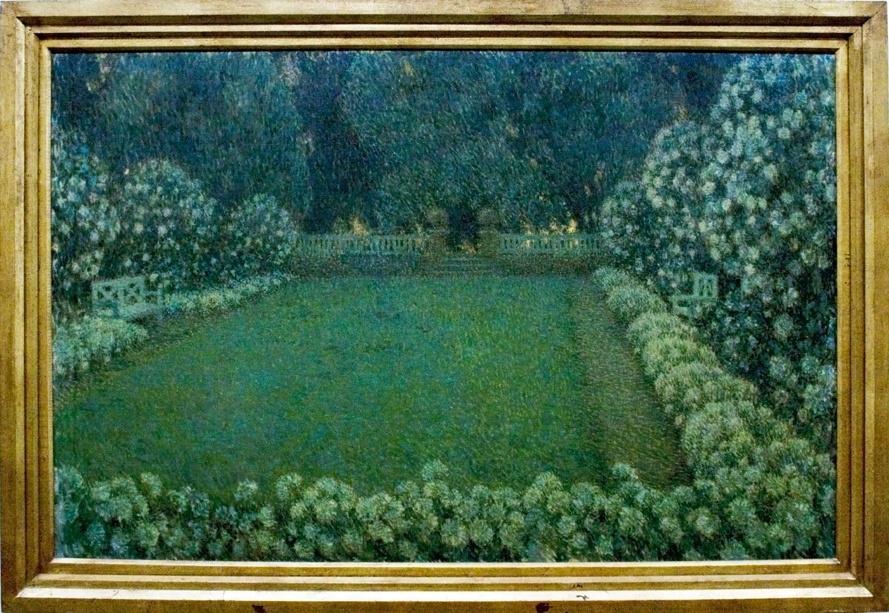 Le jardin blanc au crepuscule Nederlands: De witte tuin in de diagramringnHagyar: Bir feher kert szurkuletetn by Henri Eugene Augustin Le Sidaner